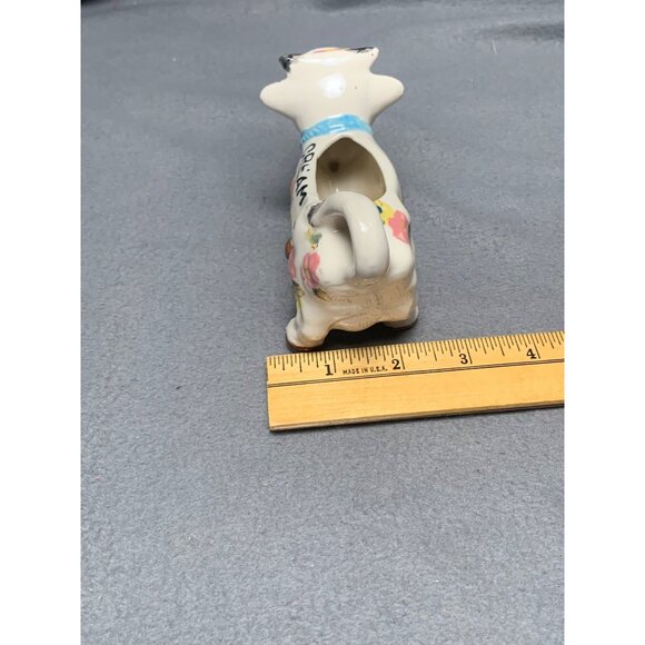 Vintage Cow-Shaped Creamer with Floral Design & "Cream" Label - Picture 9 of 11